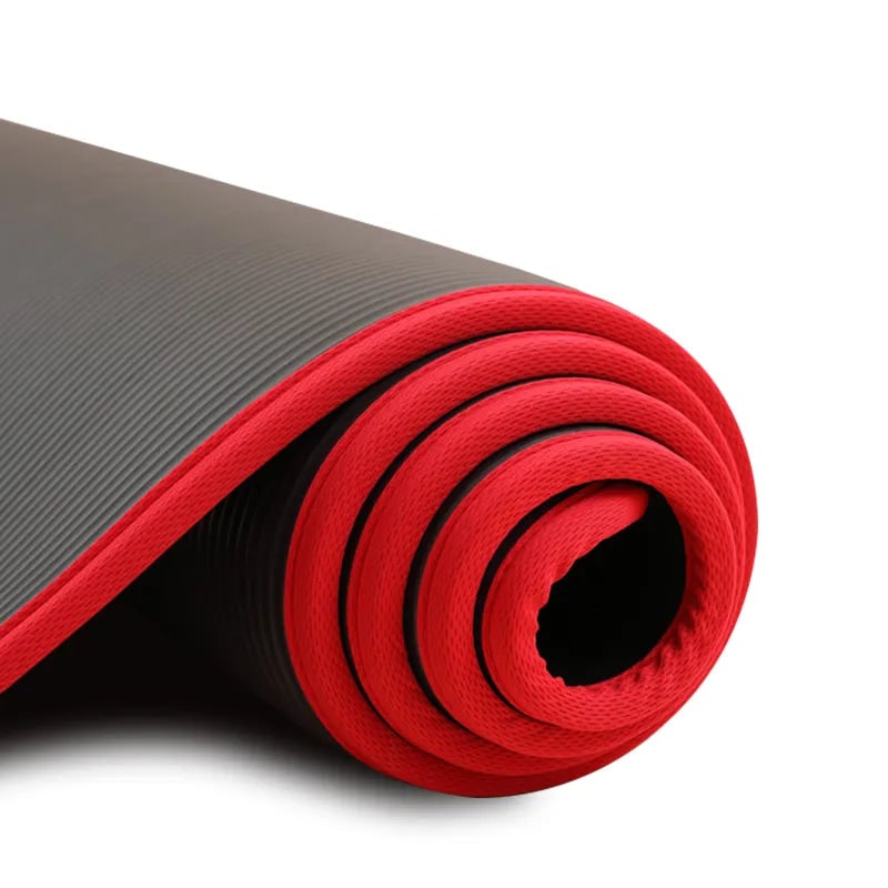 Yoga Mat with 10mm Thick Cushioning Non-Slip Surface and Fabric Bound Edges - Image 4